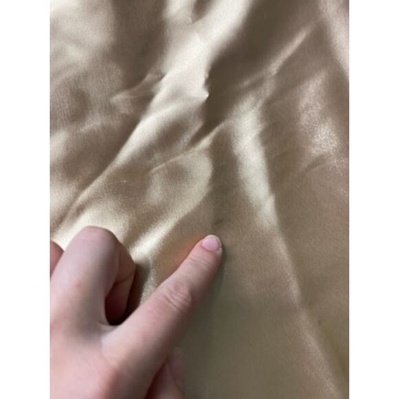 Jessica McClintock Womens Vintage Halter Dress Size 4 Gold Y2K Ruched Drop Waist - Picture 15 of 16